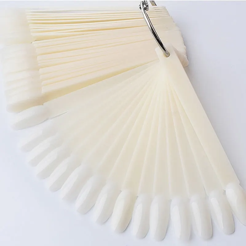 50pcs Oval False Display Nail Art Fan Wheel Practice Board Tip Sticks for Dipping Powder Colors UV Gel Nail Polish Display Chart-Nail Inspo