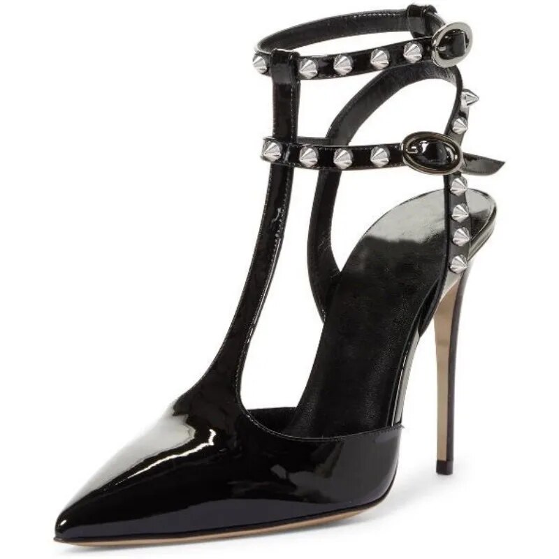 TAAFO Women's Sandals Patent Leather Pointed Toe Pumps Women's Shoes