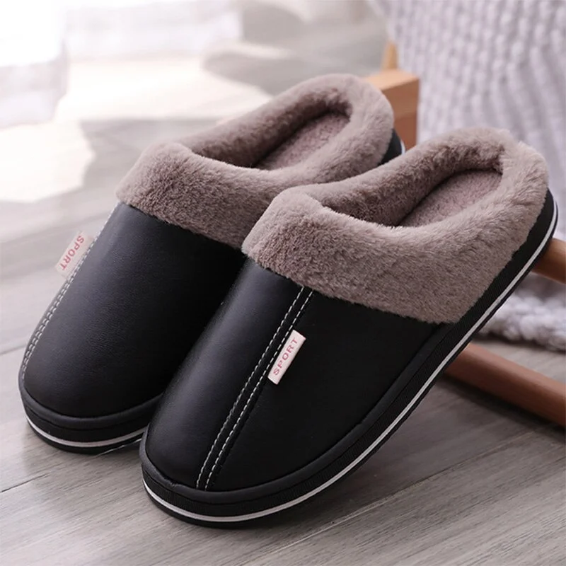 Qengg MCCKLE Women's Home Slippers Plush Warm House Shoes for Women 2021 Non-slip Soft Winter Indoors Bedroom Couples Floor Slipper