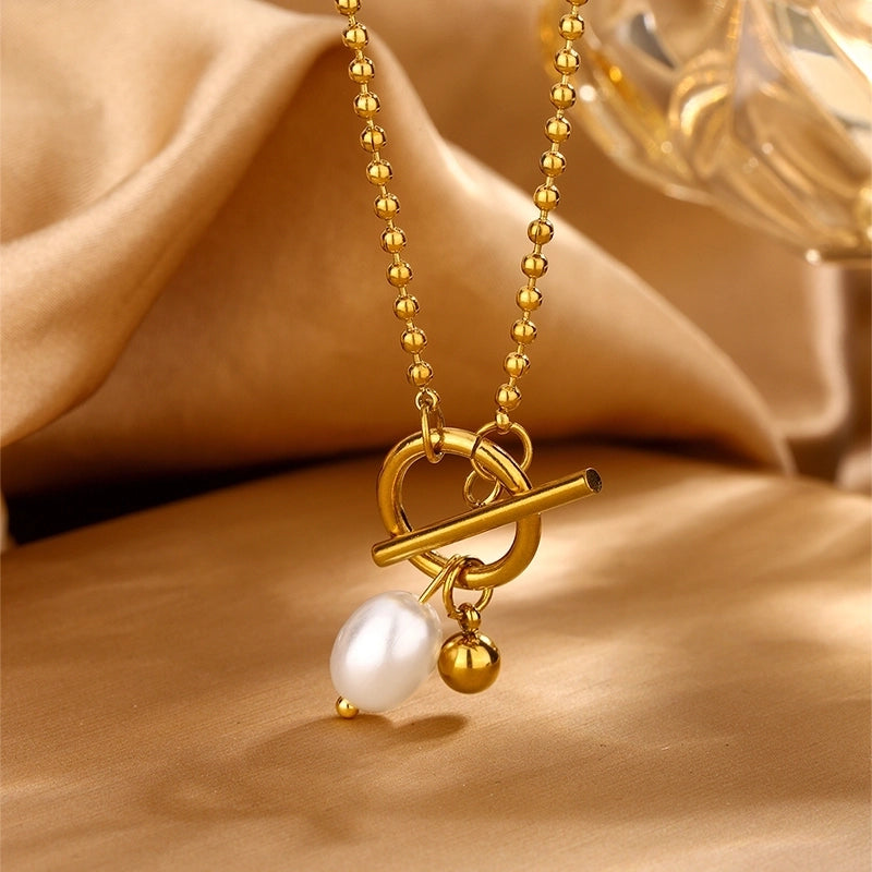 One Necklace 304 Stainless Steel 18K Gold Plated Minimalist OT Buckle Necklace Suitable For Women To Wear At Birthday Party Or Date