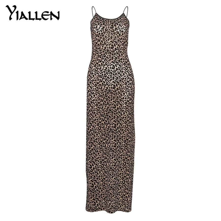 Yiallen Autumn Fashion Sexy Mesh Sling Dress 2021 New Women Elegant Sleeveless Streetwear Party Long Dresses Lady Hot