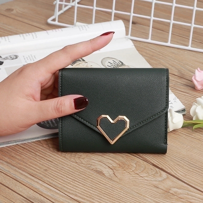 3 Pieces Retro Three-Fold Heart-Shaped Buckle Wallet