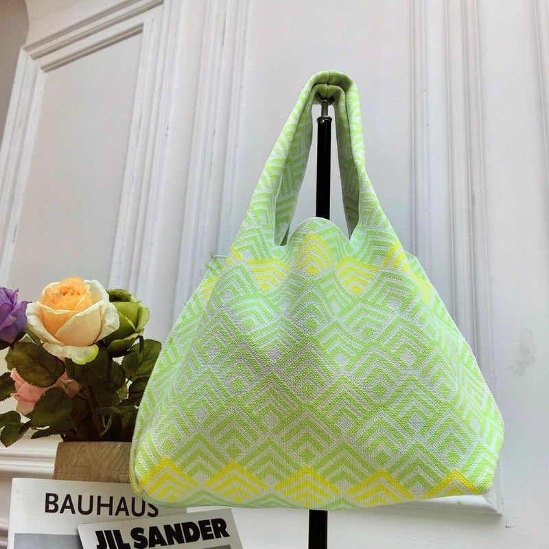 Women’s Large Polyester Letter Color Block Streetwear Square Open Shoulder Bag