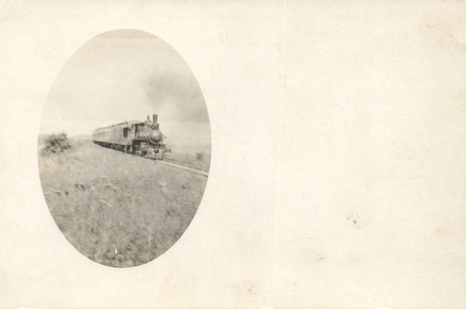 Vintage Train Locomotive Steam Engine Railroad Tracks RPPC Real Photo Poster painting Postcard