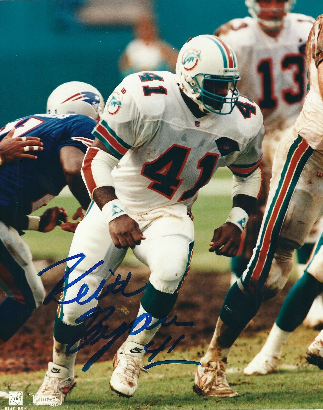 Signed 8x10 KEITH BYARS Miami Dolphins Autographed Photo Poster painting - w/COA