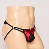 Smooth texture mesh pouch see-through cute bow men's sexy underwear