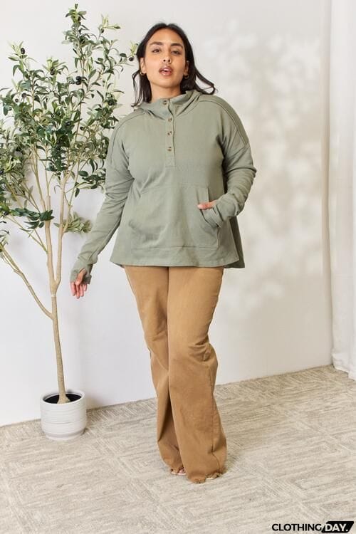 Culture Code Full Size Half Button Hoodie