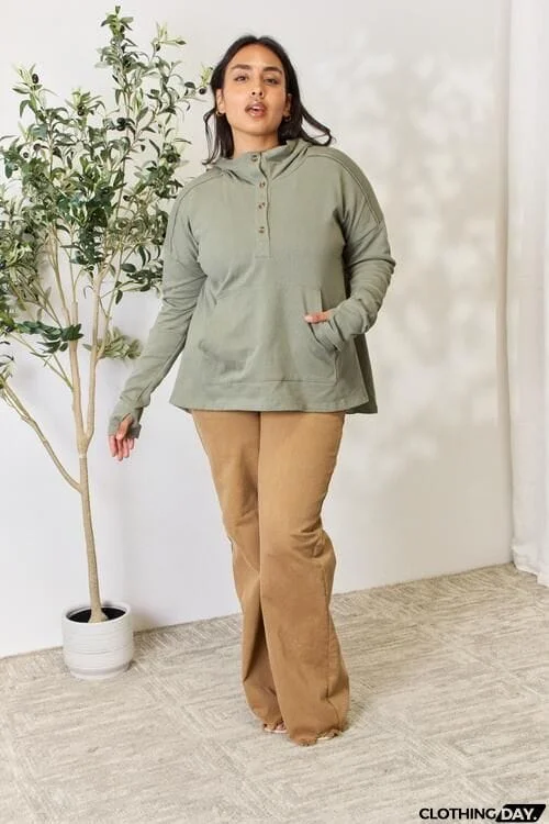 Culture Code Full Size Half Button Hoodie