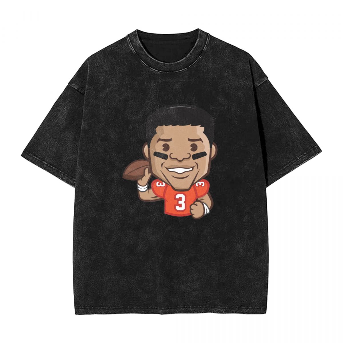 Denver Broncos Russell Wilson Emoji Men's Oversized Streetwear Tee Shirts