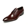 Formal Mens Shiny Lace up Derby Leather Dress Shoes