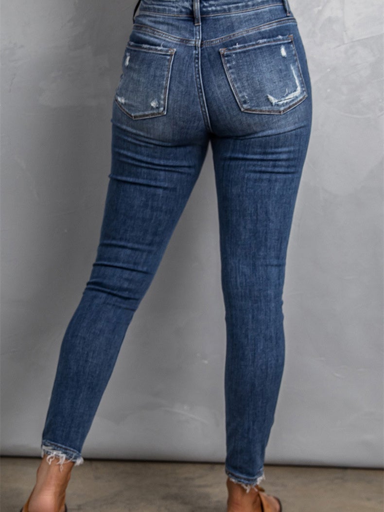 Blue Distressed Skinny Jeans