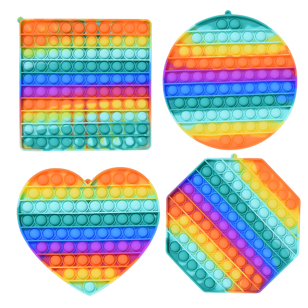 

Silicone Push Bubble Fidget Sensory Toys Anti-stress Puzzle Toy Rainbow, 501 Original