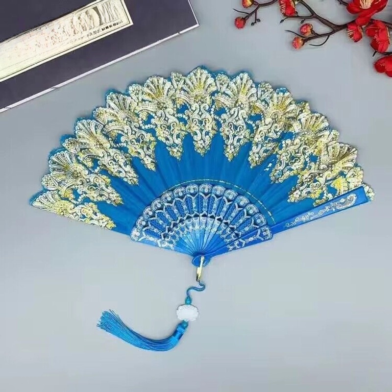Single Flower Folding Fan Chinese Style Fan Dance Fan Wing Chun Fan Plastic Hanfu Fan European Style Fan Folding Fan