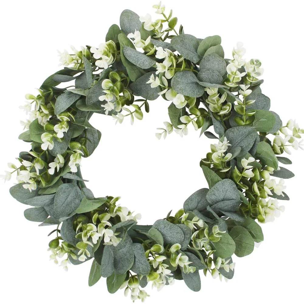 Christmas Gift Eucalyptus wreath Artificial plants Background Wall window decorative Wedding party supplies Gifts Diy Christmas home decoration