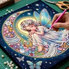 DIY Pearl Painting Moon Girl for Home Wall Decor with Frame(25x25cm)