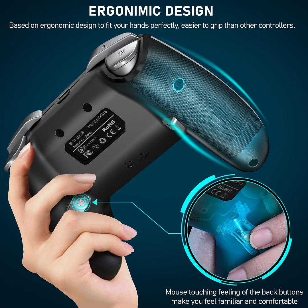 DinoFire Wireless Nintendo Switch Controller for Switch/Switch Lite/OLED, Switch Controller Compatible with Dual Motors(Green)