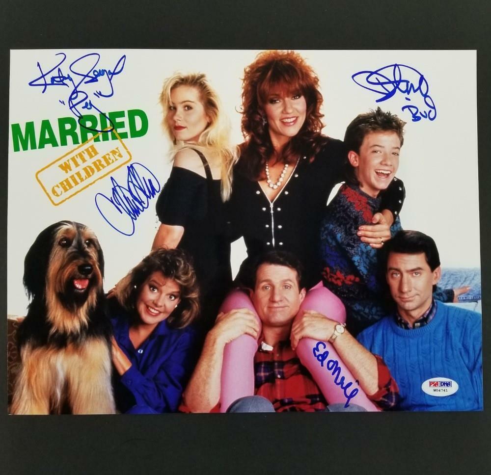 Married With Children Cast signed 10x13 Photo Poster painting O'Neill Sagal Applegate (B) ~ PSA