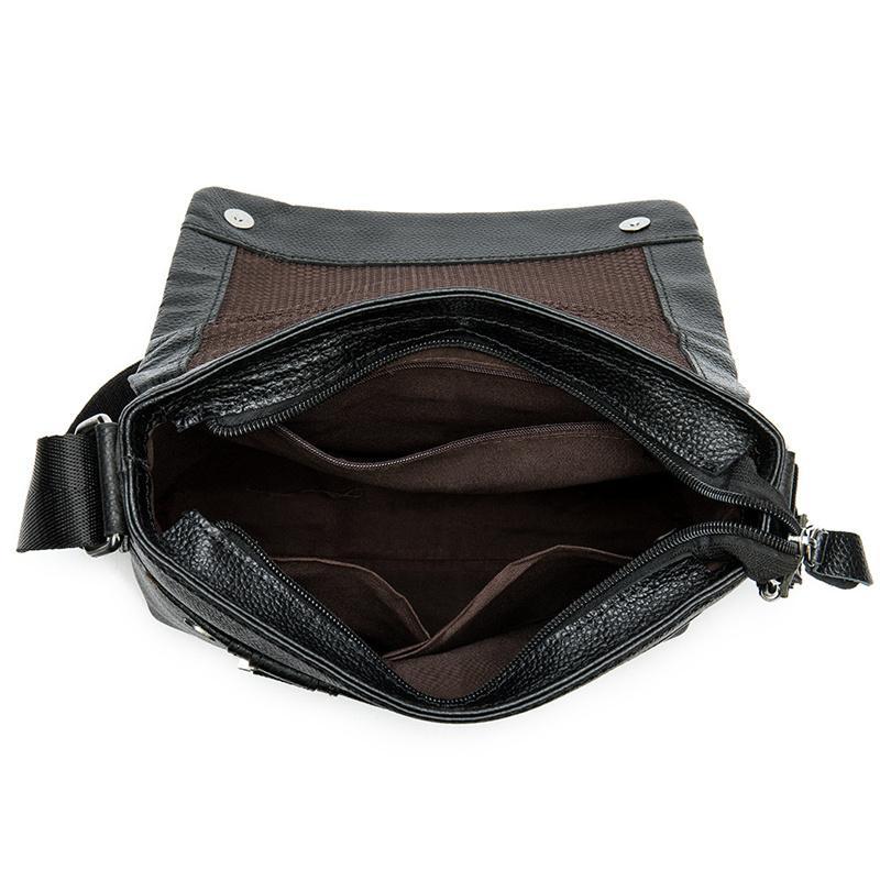 Men's Leather Shoulder Bag Business Casual Flip Type Crossbody Bag