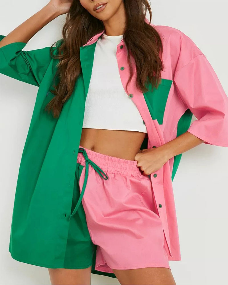 Rotimia Casual color matching two-piece set