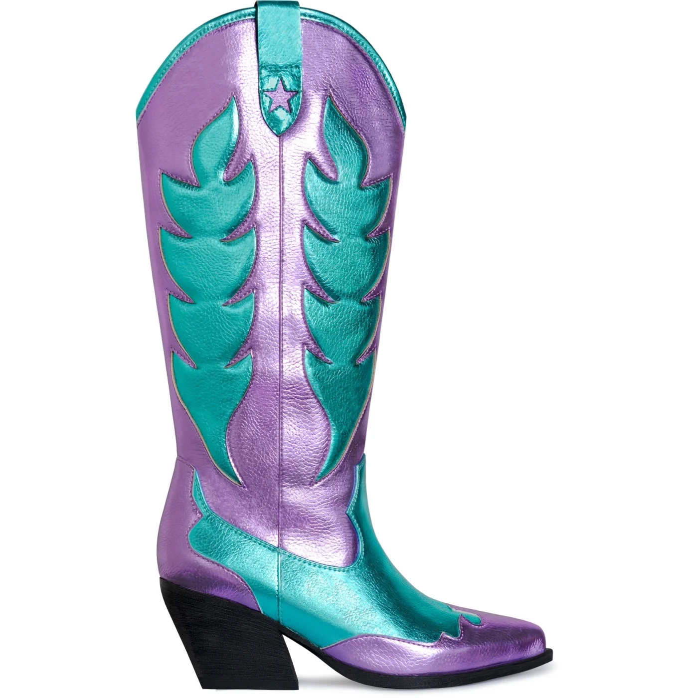 Cowboy Patchwork Cowgirl Mid-calf Women Western Boots Cool Women Shoes Boots