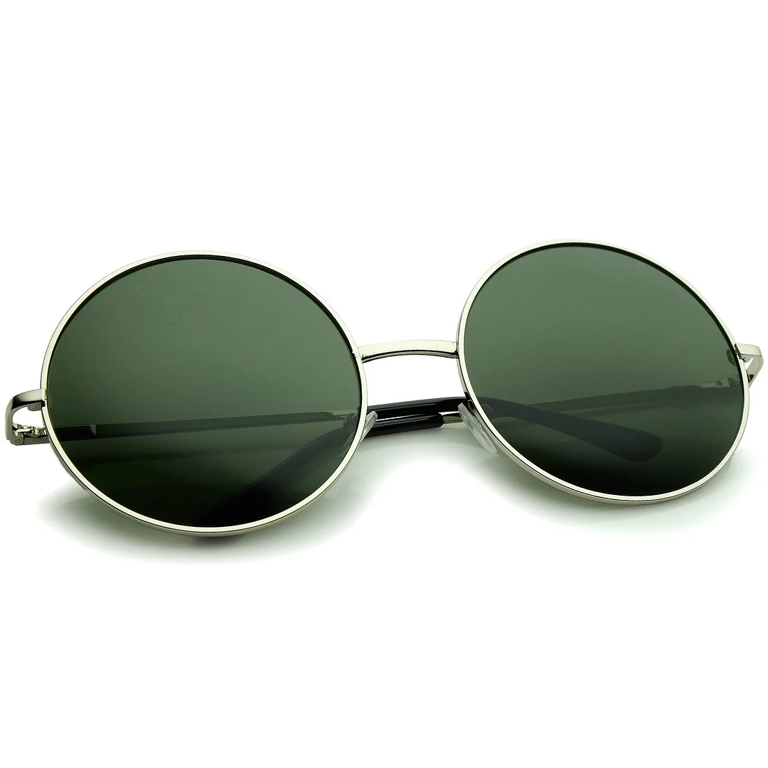 Super Large Oversize Slim Temple Round glasses 61mm