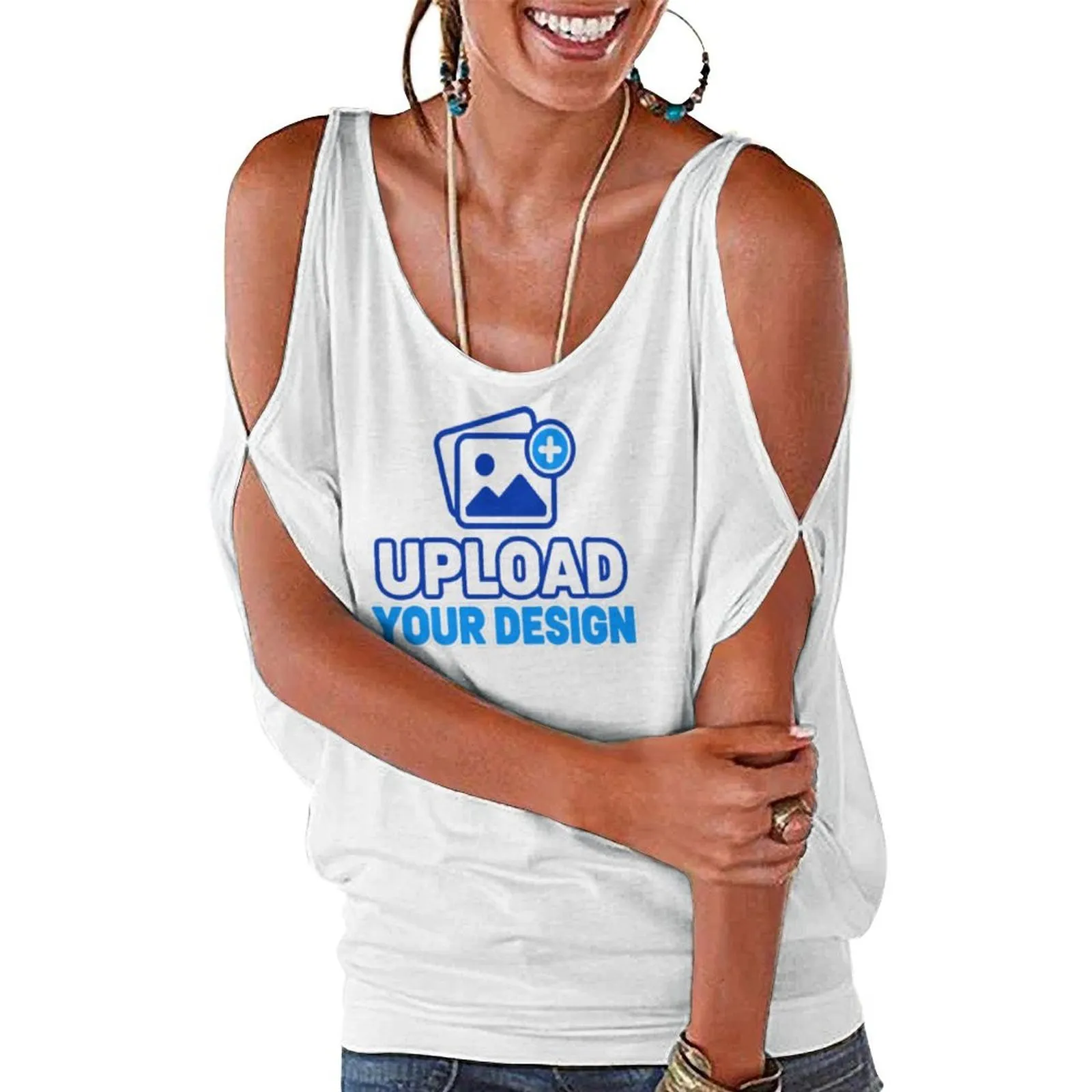 Off-Shoulder T-Shirt custom product view 8
