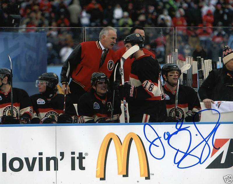 JOEL QUENNEVILLE CHICAGO BLACKHAWKS SIGNED 8X10 PICTURE