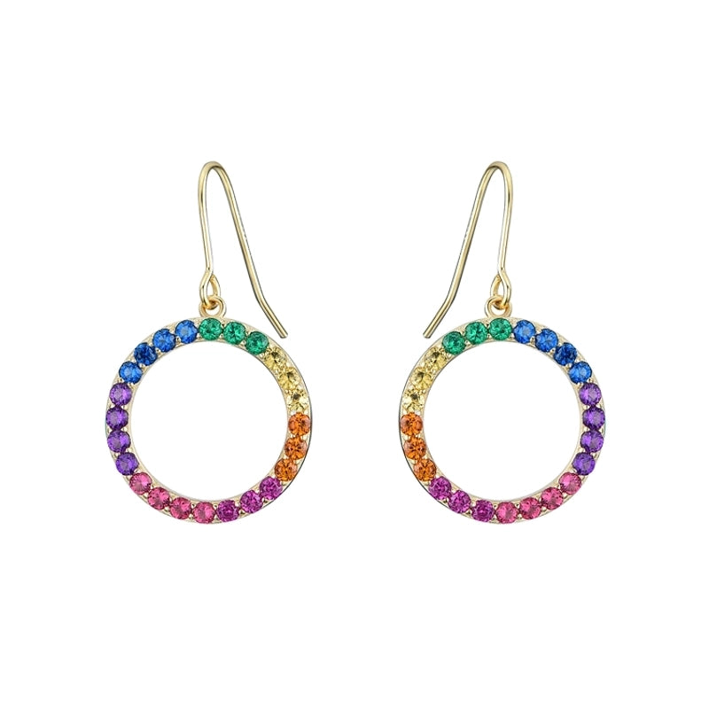 925 Sterling Silver Silver ZIRCON Round EARRINGS Stud Earrings