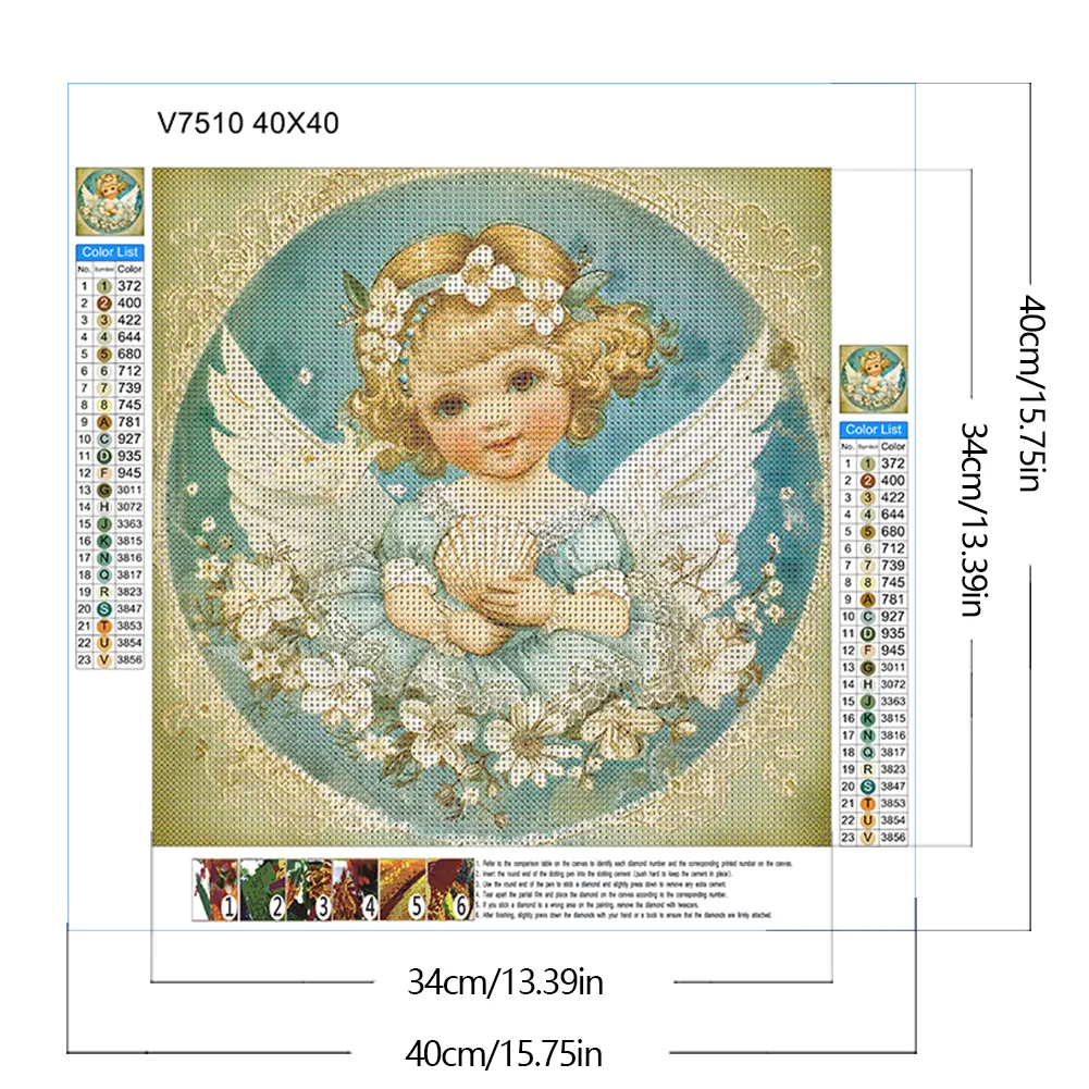 Full Round Diamond Painting 40*40cm - Fashionable Shell Angel Girl