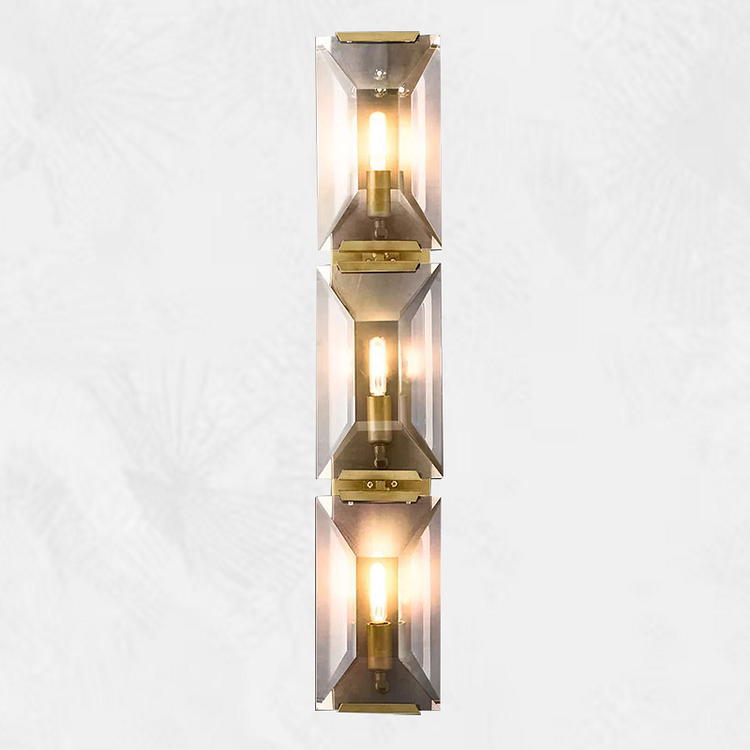 Modern Luxury Halle Crystal Triple Brass Wall Lamp