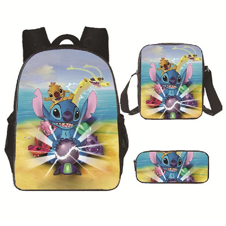 3Pcs Cartoon Backpack Set Lightweight Bookbag for Boys Girls (SetM3pcs)