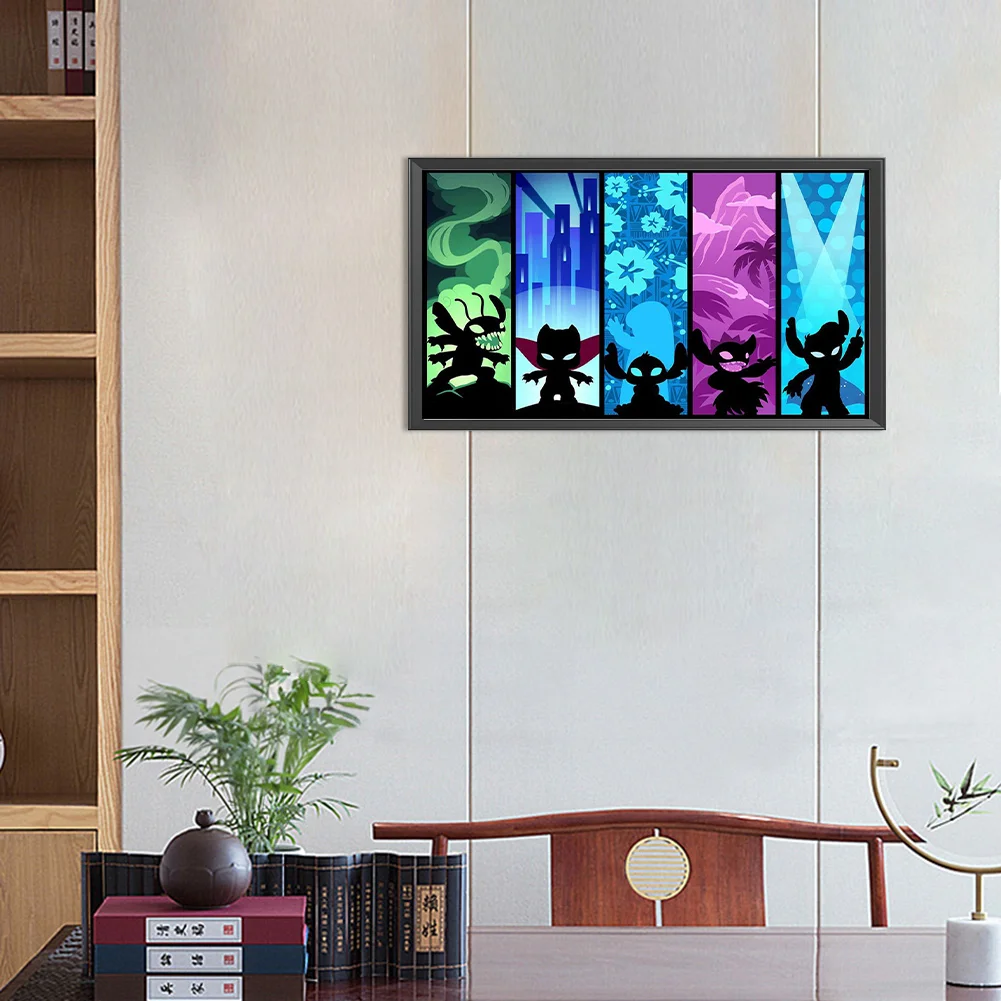 Full Round Diamond Painting 45*25cm - Stitch