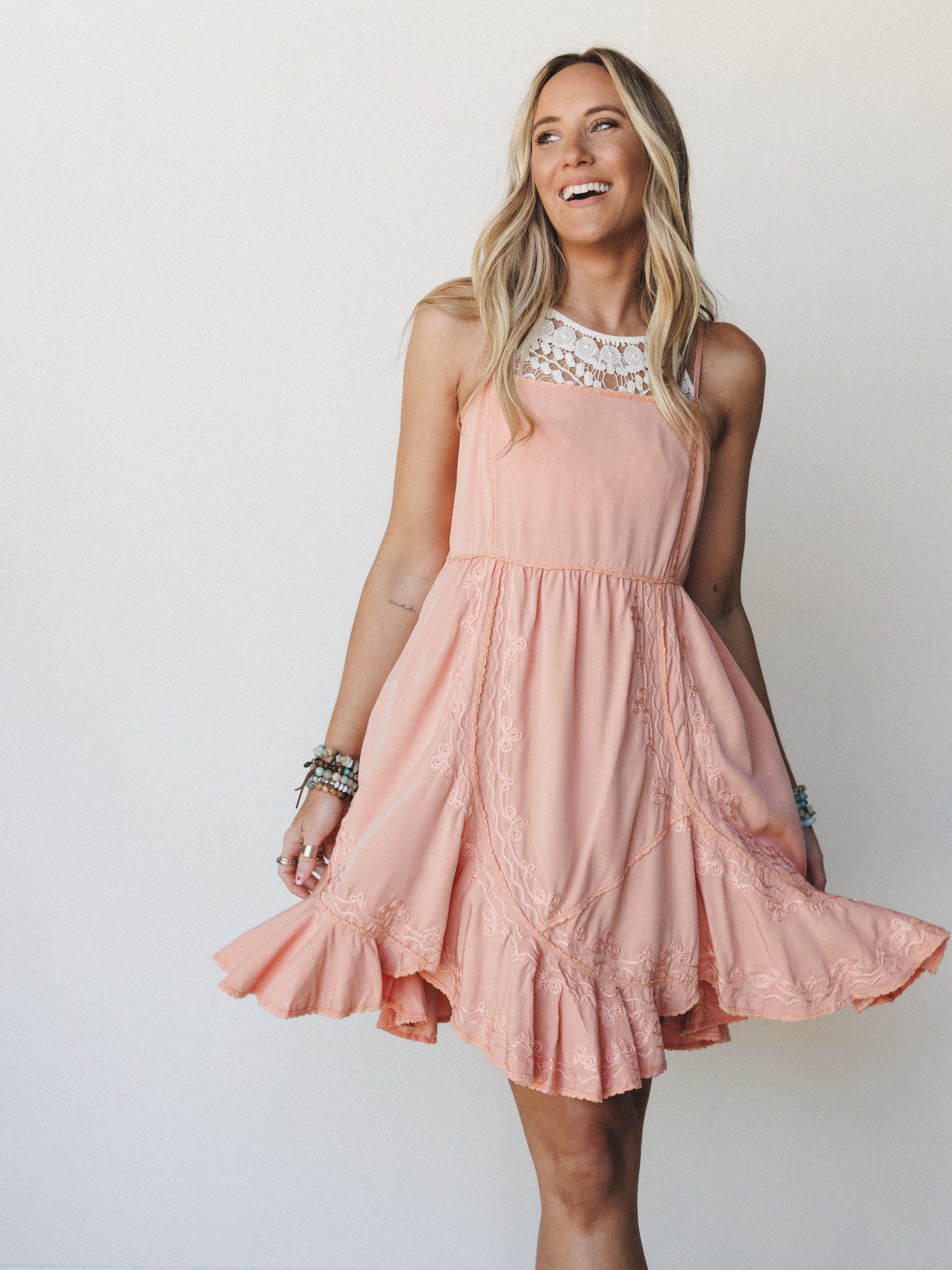 Georgia Mini Dress - Coral Orange