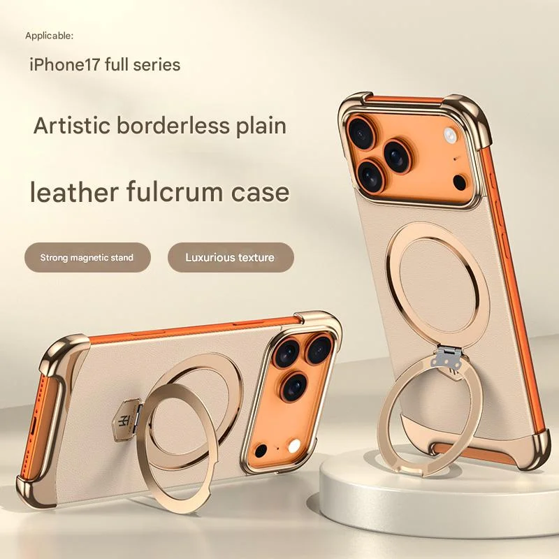 Electroplating borderless leather protective case