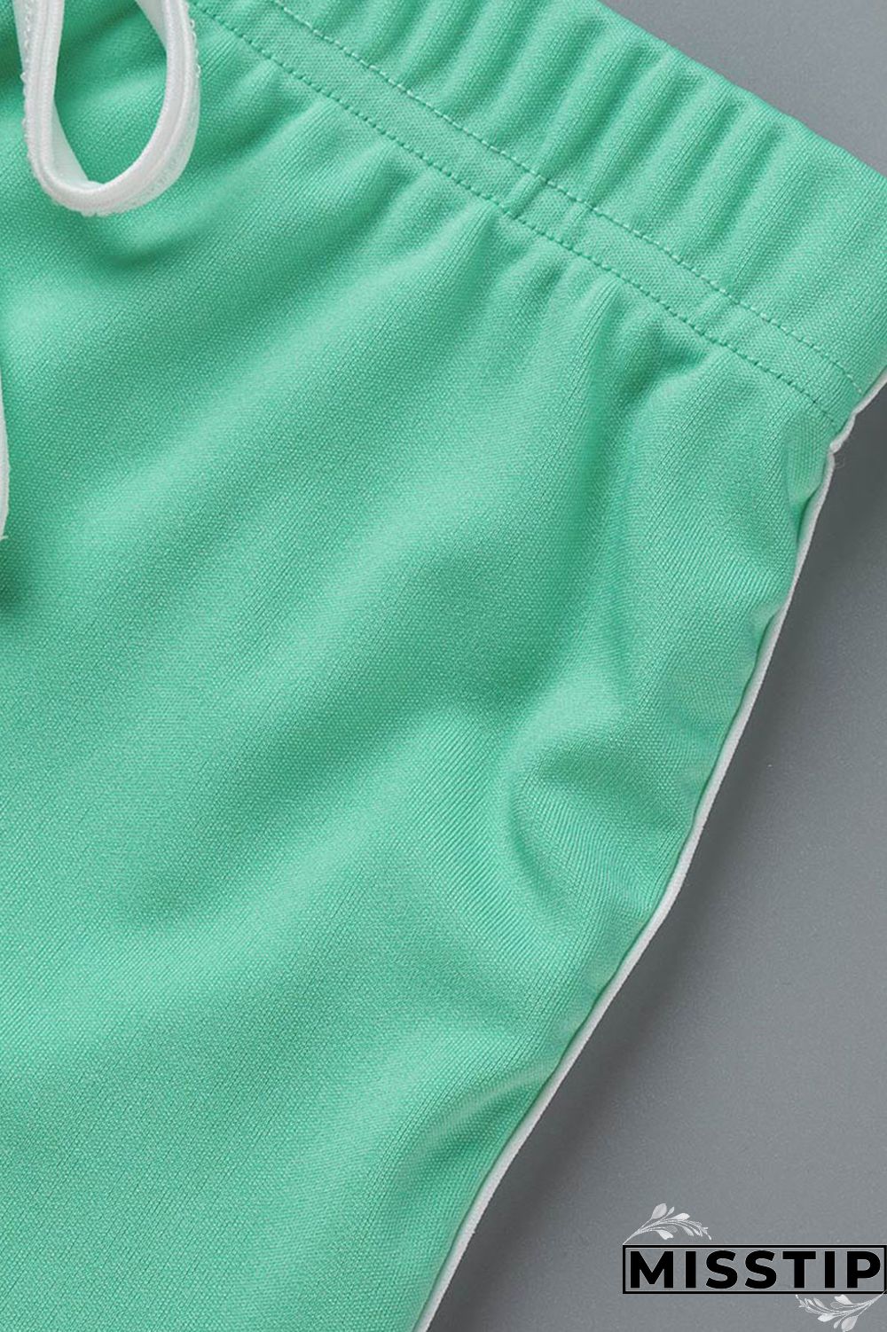 Green Fashion Casual Solid Patchwork Backless Halter Sleeveless Two Pieces