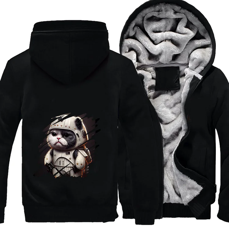 Cute Stormtrooper Meow, Cat Fleece Jacket