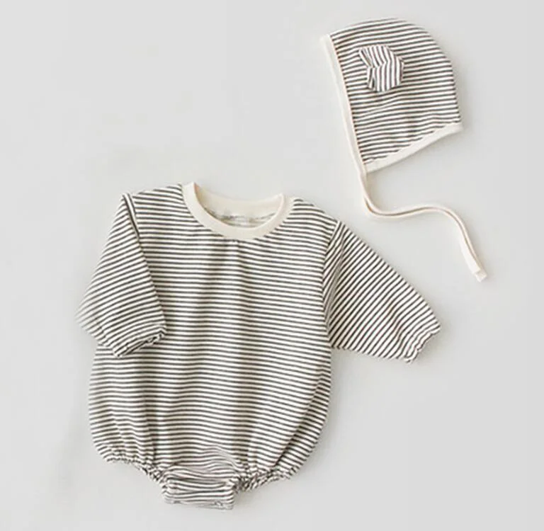 2019 Baby Boys Girls Clothes Jumpsuits+Hat Long Sleeves Baby clothing Infant Girl Clothes Cotton Baby Rompers Korea Japan Style