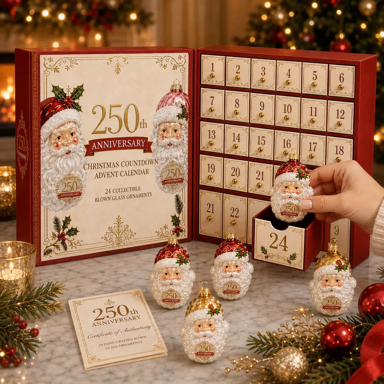 24 day Santa Christmas Countdown Advent Calendar