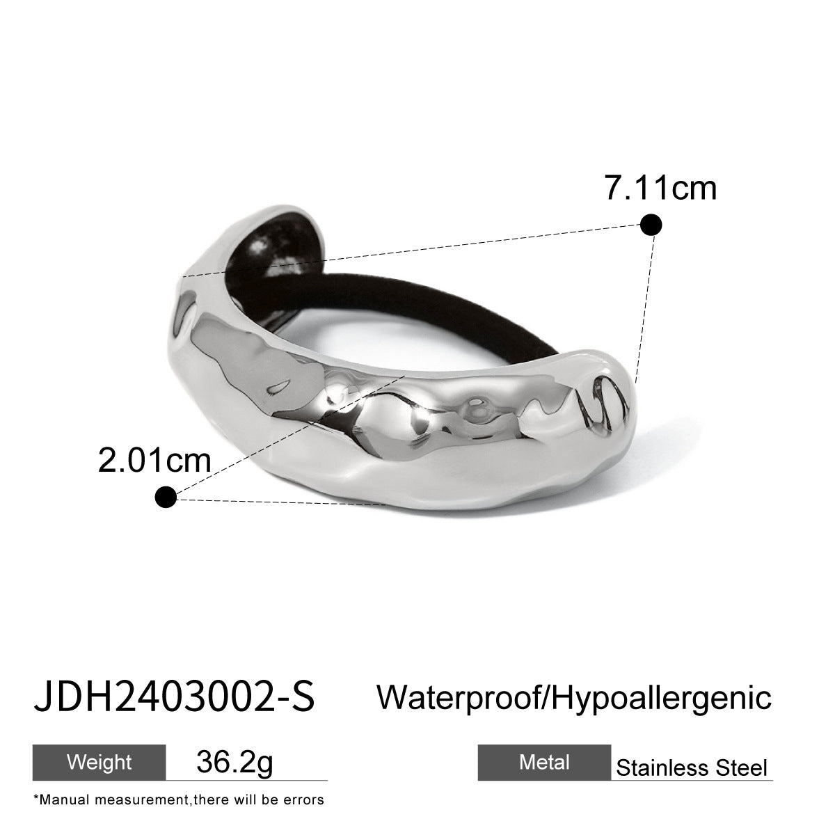 IG Style Ellipse Stainless Steel Electroplating Hair Ties