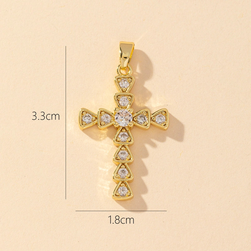 1 Piece Copper Zircon Printing Pendant