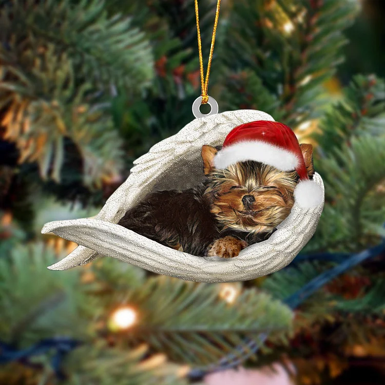 Yorkshire terrier 2 Sleeping Angel Christmas Ornament