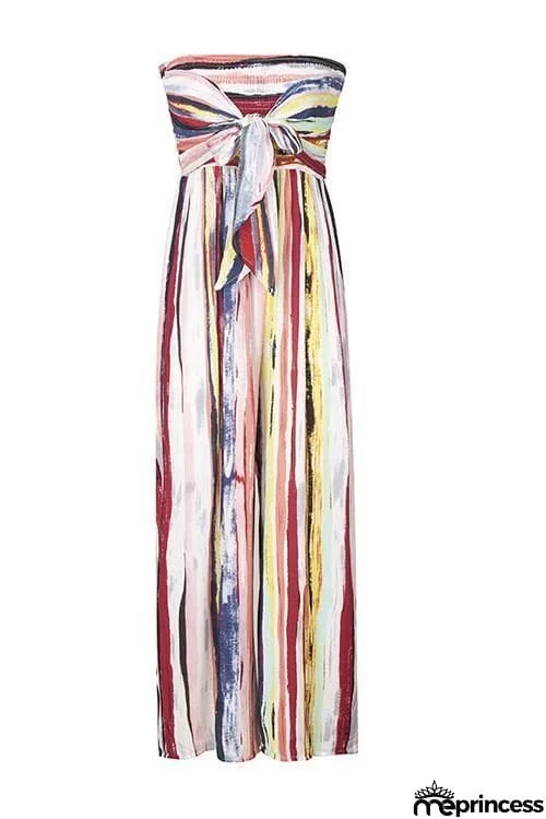 Bow Tie Strapless Jumpsuit