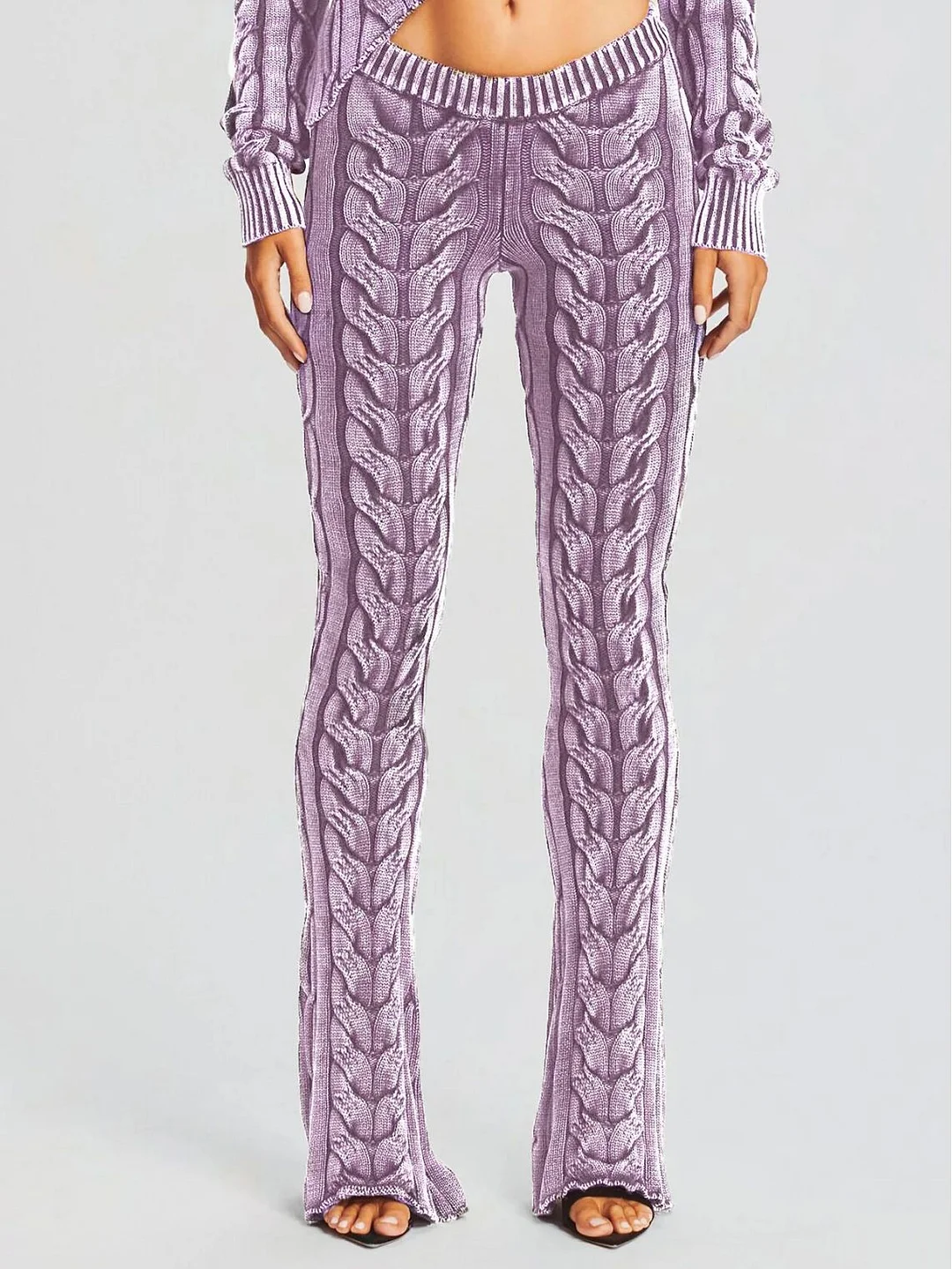 Toloer Toloer Spring New Fashion Temperament Twist Slim Show Thin Design Sense Micro La Knit Pants Casual Pants-Outfit Ideas