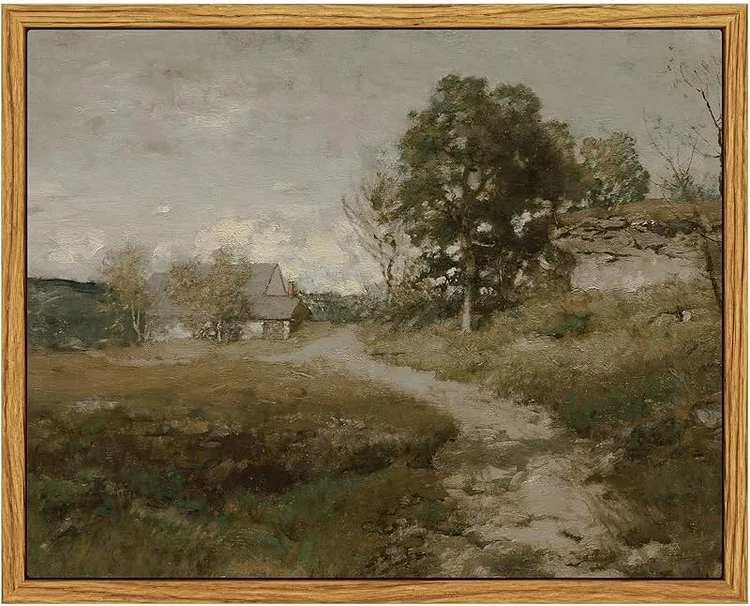 InSimSea Framed Canvas Wall Art Vintage Decor, Home Decor Vintage Countryside Landscape Farmhouse Decor, Large Wall Art for Living Room Decor, French Country Decor Wall Prints