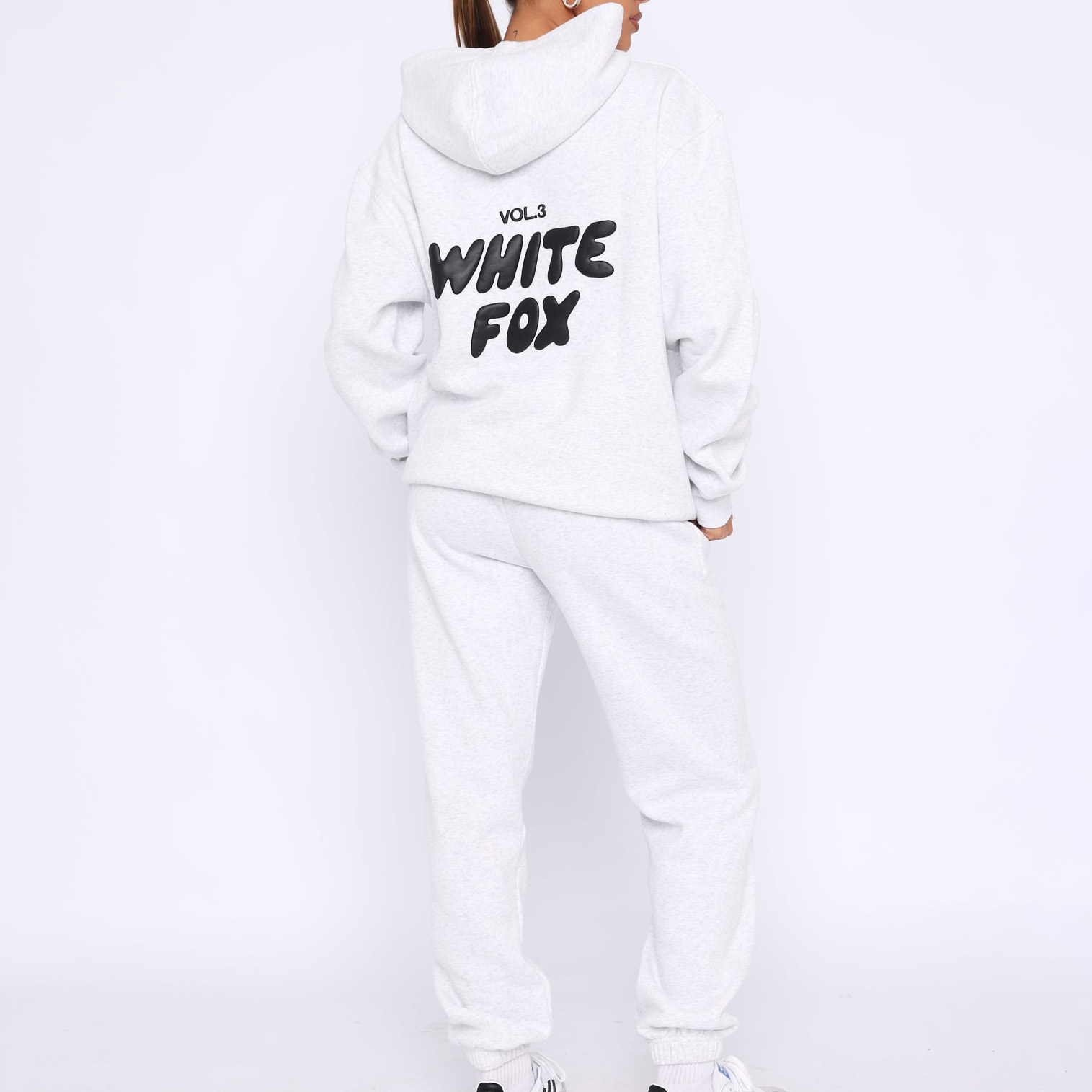 Fashion Sports LOGO Long Sleeve Pullover Hooded Sweatshirt Two Piece Set