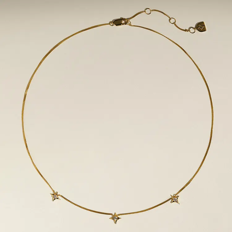 Cosmic Star Charm Necklace in Gold