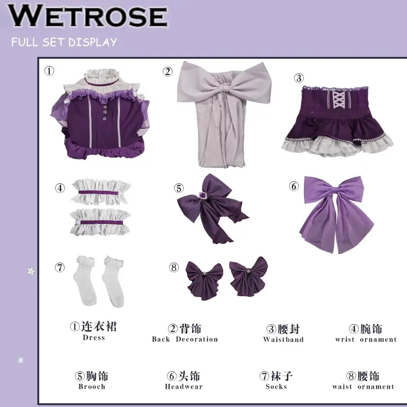[Wetrose] In Stock Purple Lolita Dress Performance Outfit Anime Cosplay Costume