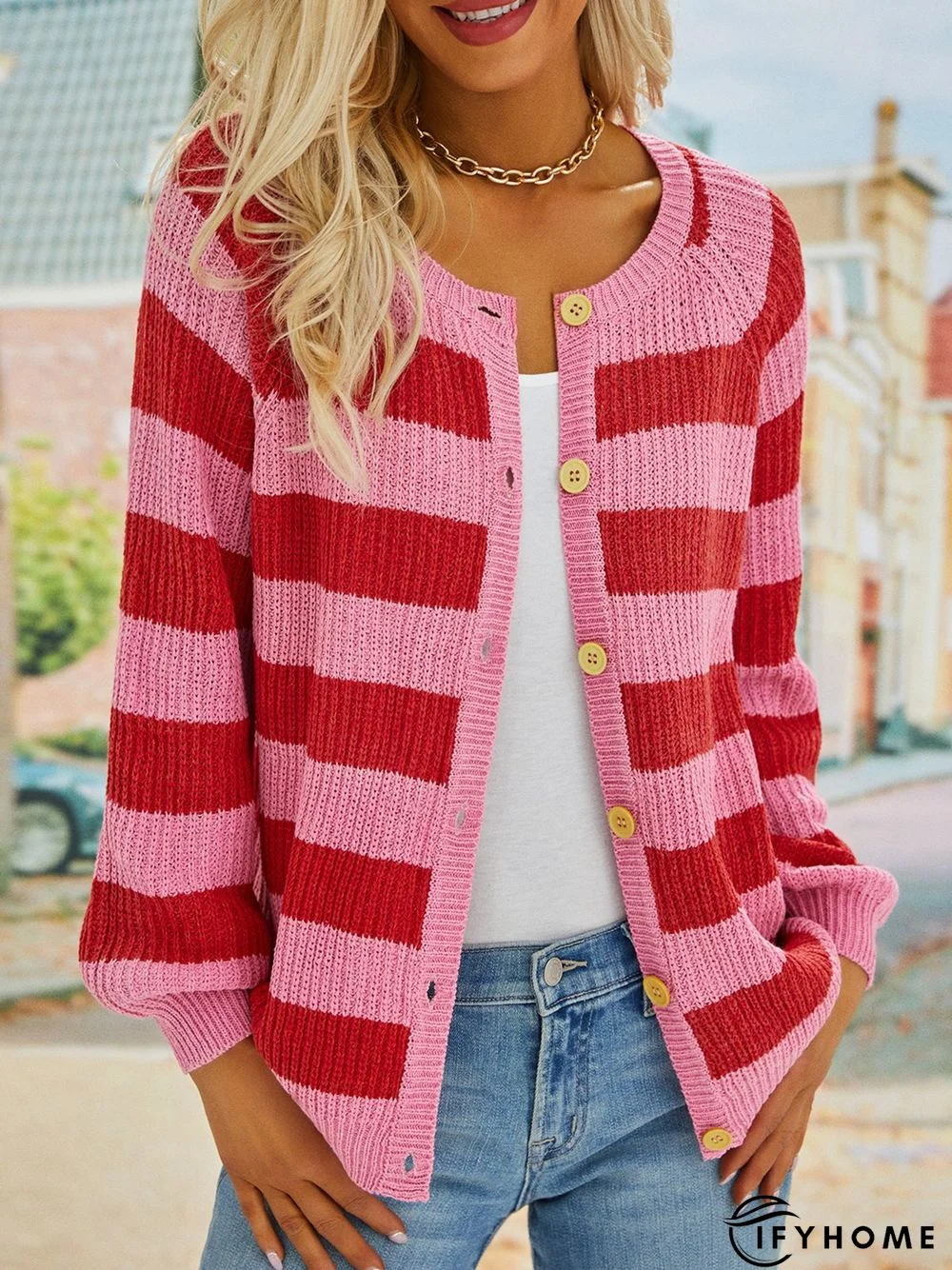 Casual Striped Sweater coat | IFYHOME