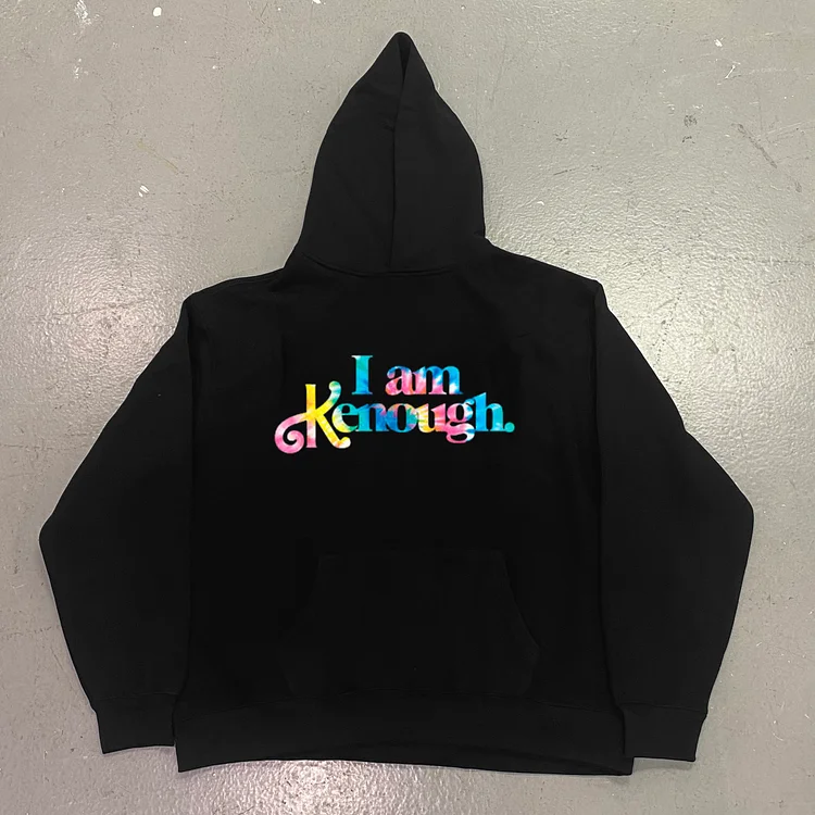 I'M Kenough Tie Dye Graphic Fleece-Lined Hoodie