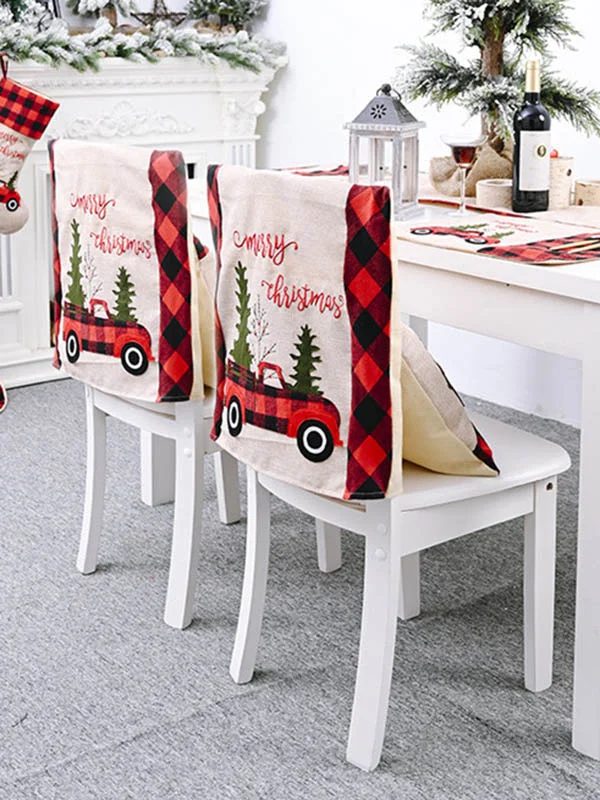 Christmas Checkered Seat Cover Set